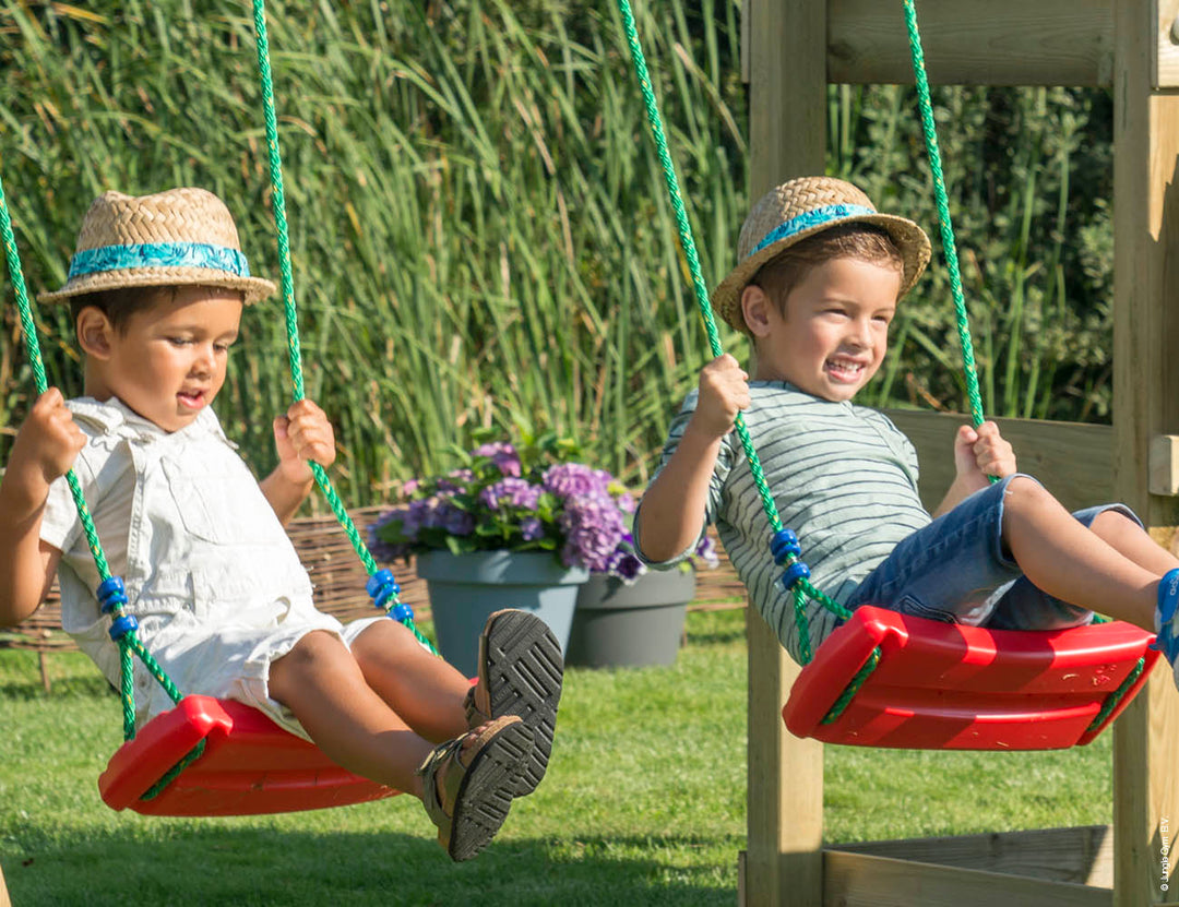 Jungle Fort | Wooden climbing frame with double swing