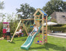 Jungle Patio | Wooden climbing frame with double swing